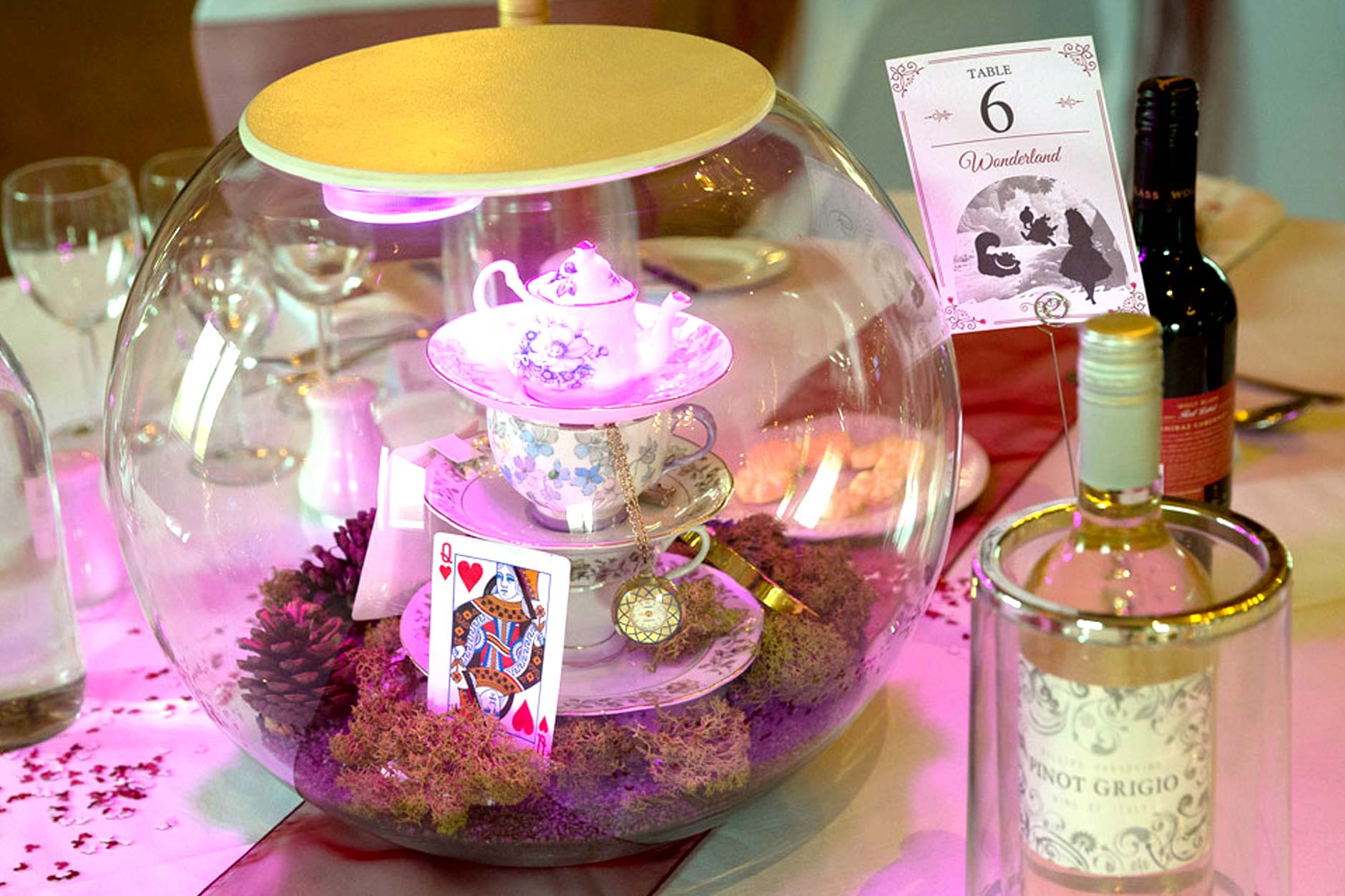 Teaparty in Wonderland Alice in Wonderland Style Table Decoration - Disney  Themed Wedding Designs